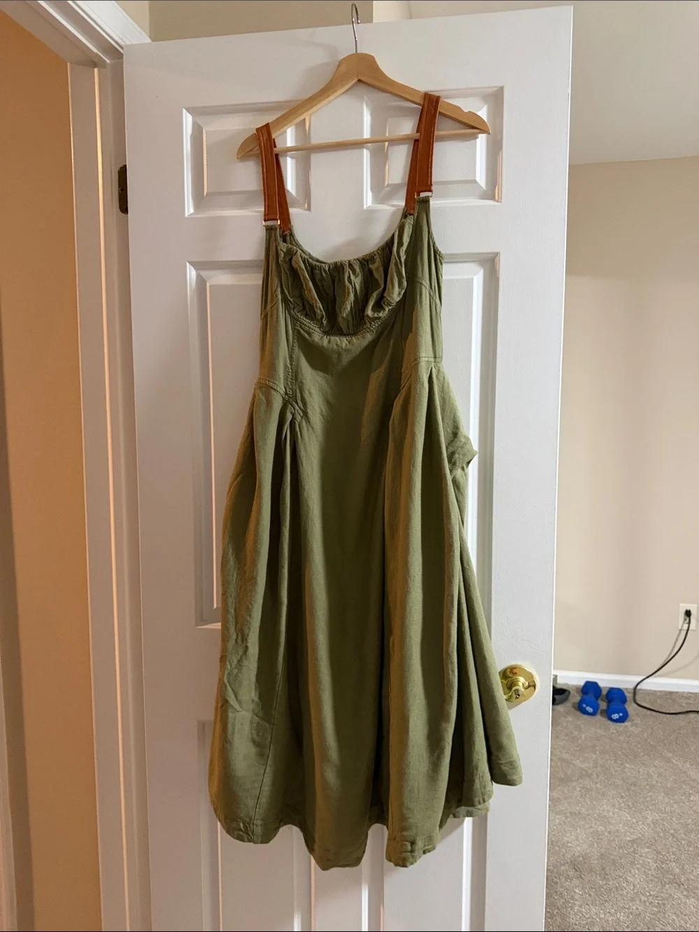 anthropologie olive green dress Anthropologie | Dresses | Anthropologie Olive Green Midi Dress With Brown  Straps